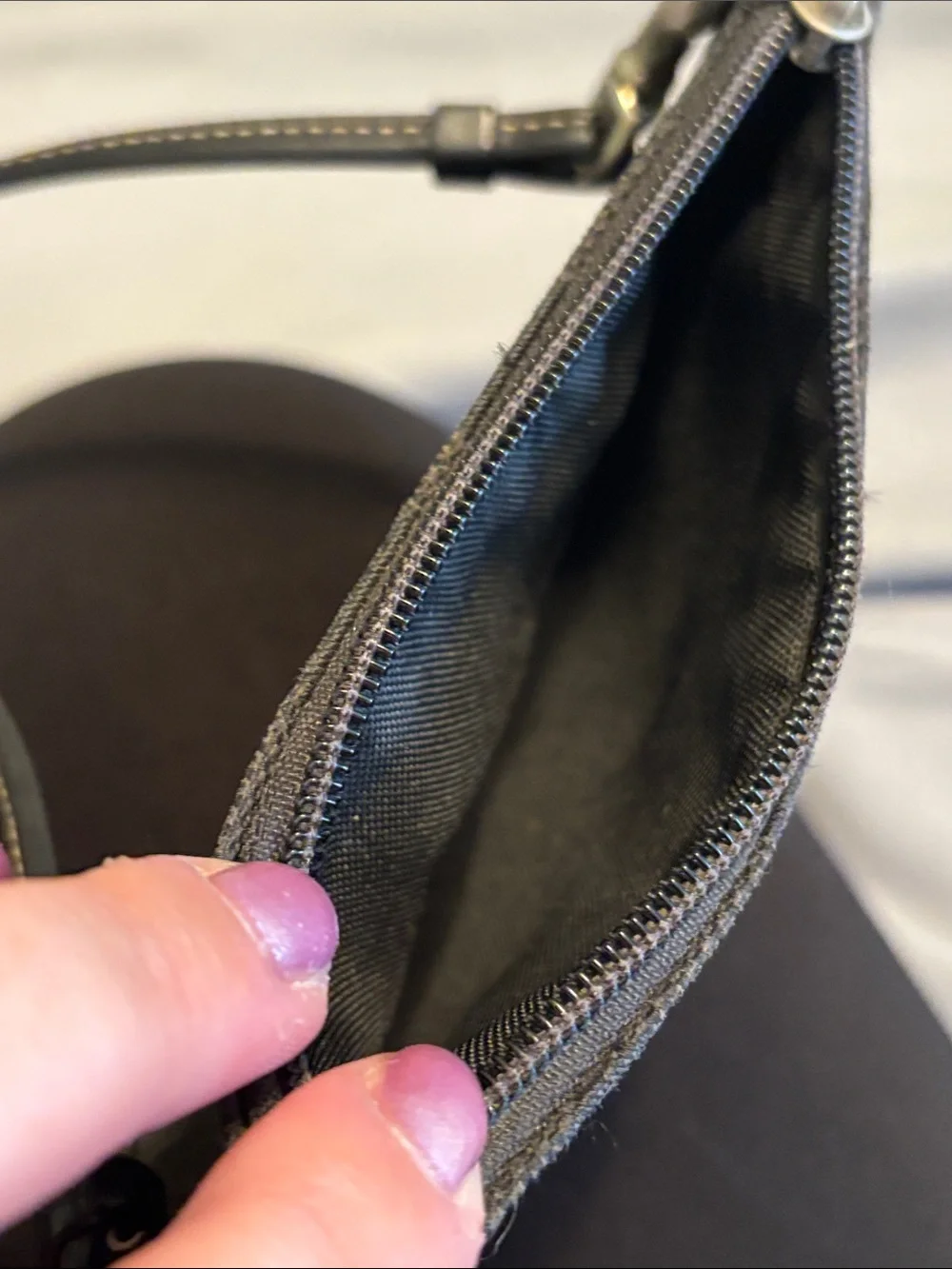 Vintage Y2K Coach Black Signature Canvas Wristlet